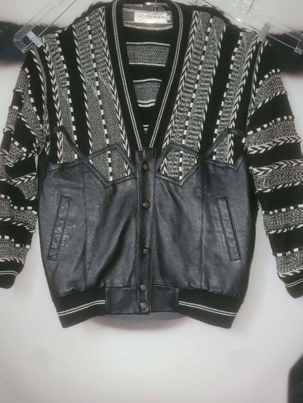 Mens Leather Sweater L-XL